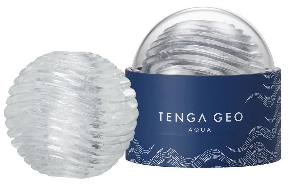 Tenga GEO AQUA, TENGA GEO AQUA Masturbator transparent mit soften Wellenstrukturen für intensive Massage & geschmeidiges Spiel