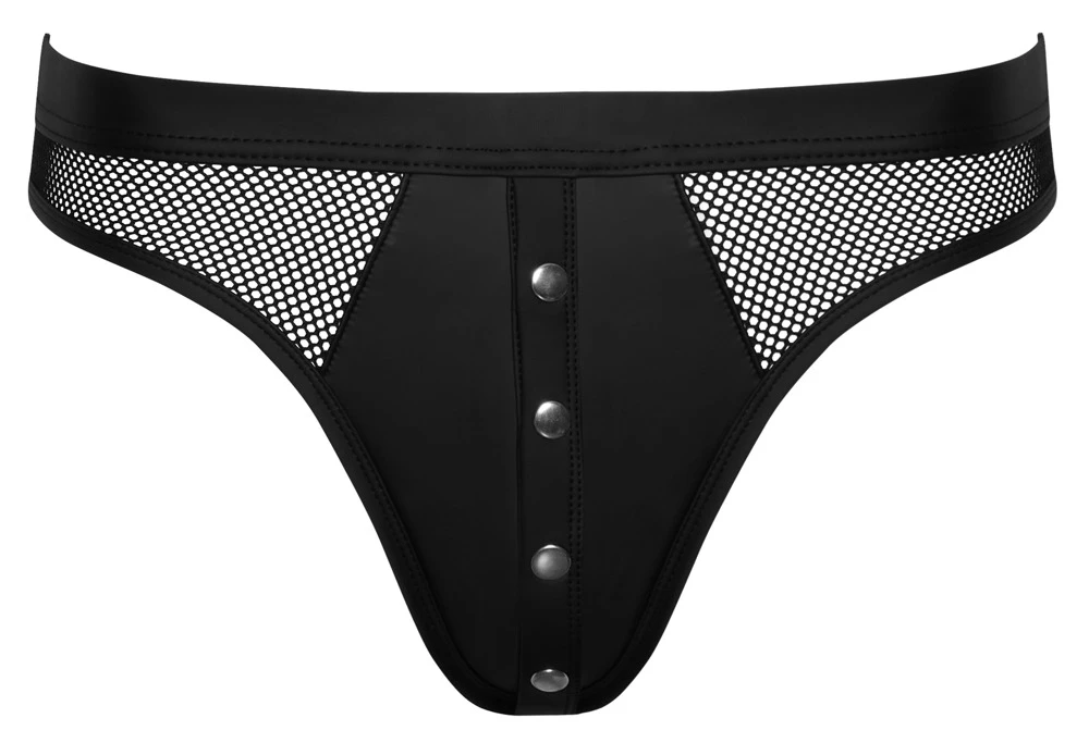 Schwarzer knackiger Riostring von Svenjoyment mit bezogenem Bundgummi. Im elastischen Material-Mix. Schwarzer knackiger Riostring von Svenjoyment mit bezogenem Bundgummi. Im elastischen Material-Mix.