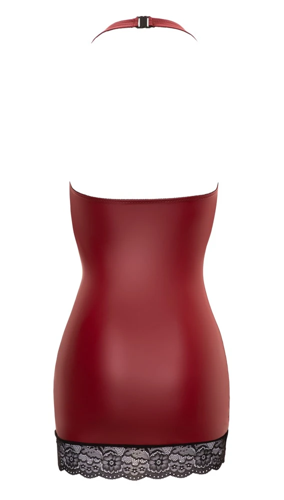 Cottelli PARTY Neckholder Minikleid Zweifarbig mit Spitze und Wetlook Herz Ausschnitt