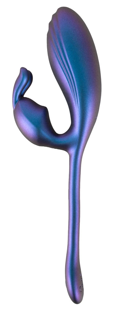 Smile Metallic Flexible Double, Sweet Smile Vibro-Ei mit Vibro-Bunny – flexibles Metallic-Silicone Toy im schimmernden Glossy-Look mit zwei Motoren für intensive Dual-Stimulation von Vagina und Klitoris