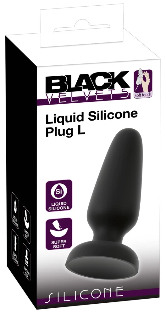 Black Velvets Silicone Plug, Analplug mit Saugfuß aus Liquid-Silikon konisch flexibel analsicherer Stopper für Einsteiger & Profis Black Velvets