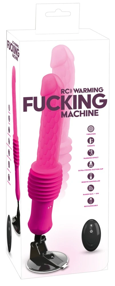 RC Warming Fucking Machine Pin, Stoßvibrator mit Wärmefunktion, Fernbedienung & Saugfuß – kraftvolle 5 cm Stoßlänge, intensive Vibes im Riffel-Design