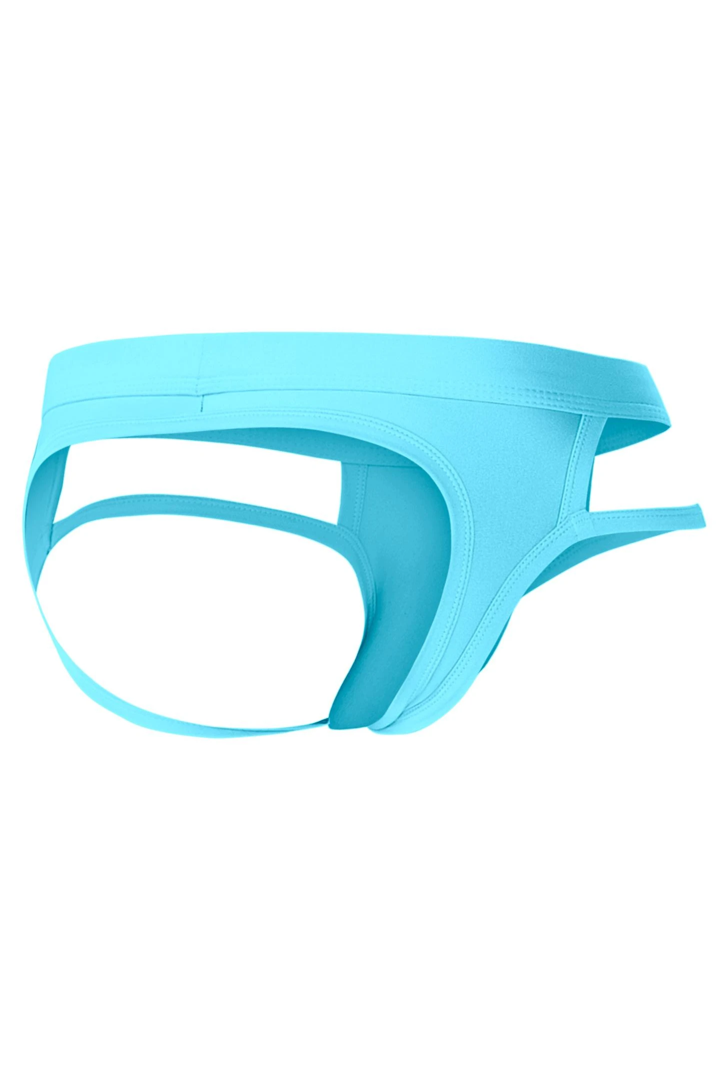 Web Jockstrap C4MSPX23, Markanter Style in Türkis: Weicher Web Jockstrap von CUT4MEN mit formendem Suspensorium, Längsnaht und gummiertem Frontlogo