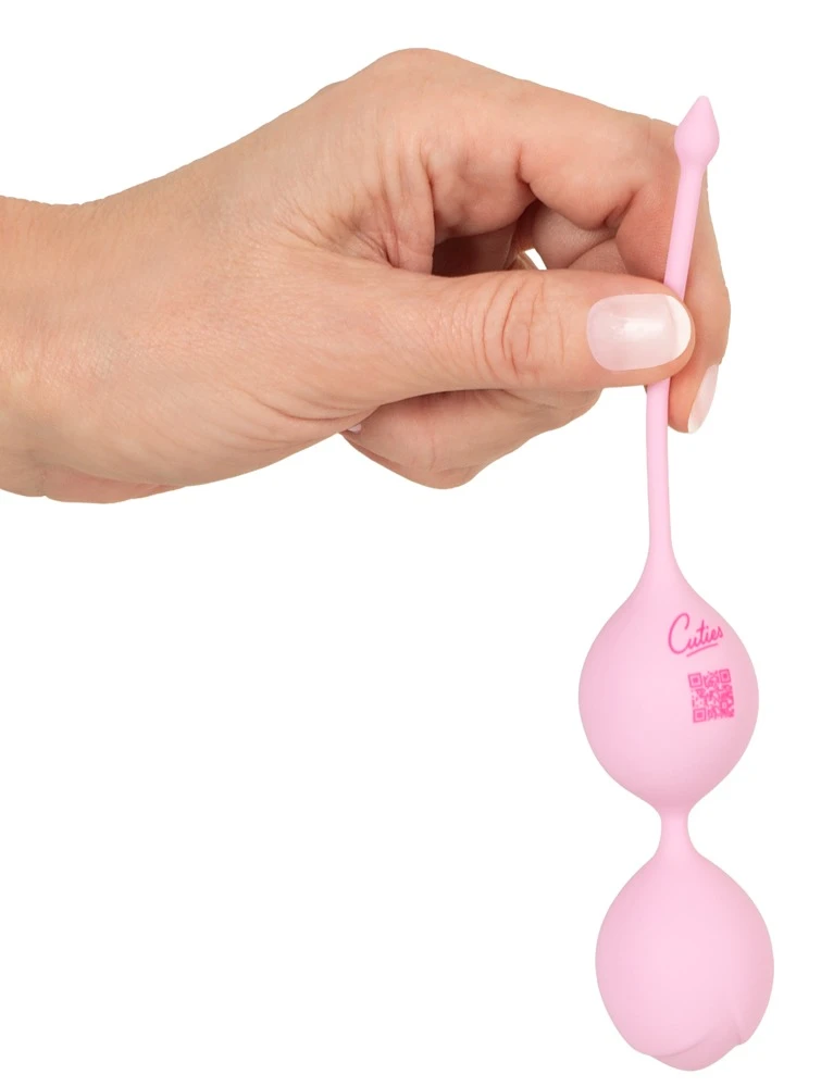 Cuties Love Balls Rose, Double Love Ball Liebeskugel-Duo für Beckenboden-Training mit schwingenden Innenkugeln diskret & laufleise für Einsteigerinnen Cuties