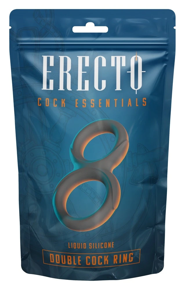 Erecto Double Cock Ring, Double Cock Ring Erecto – seidig softes Liquid-Silikon, extrem dehnbar, maritimes Design für intensive Härte und aufregende Liebesmomente