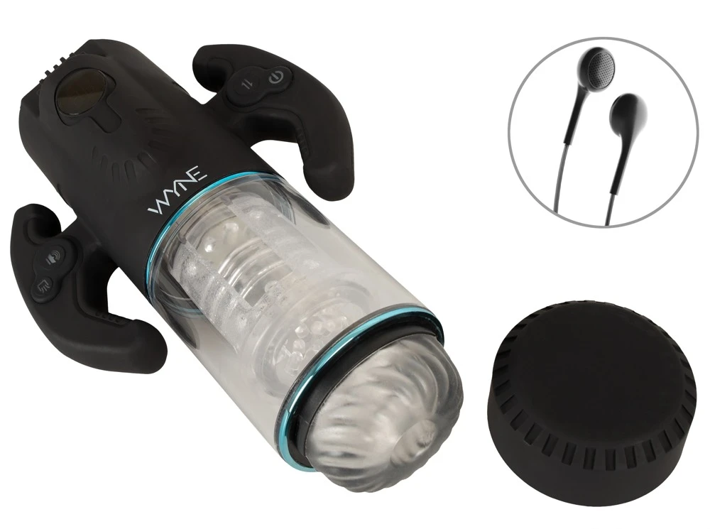 WYNE Masturbator 1, Masturbator mit rotierendem Innensleeve, Auf-und-Ab-Bewegung, starker Saugfunktion, 9 Massage- und 9 Saugmodi, Soundfunktion und ergonomischen Griffen