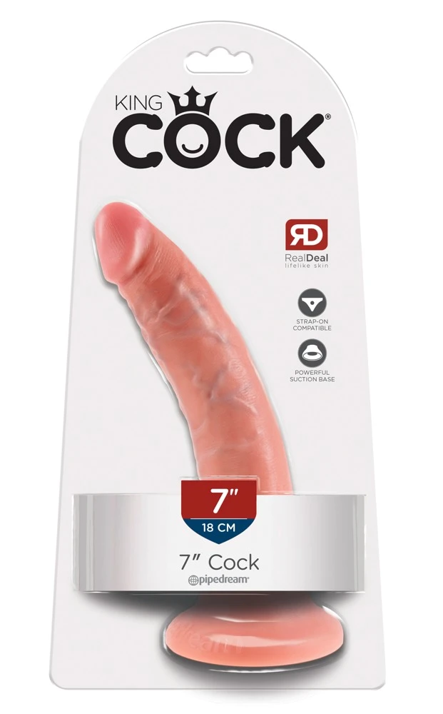 King Cock 7 Zoll Dildo mit Saugfuß