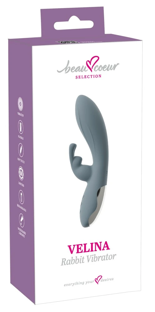 beau coeur Velina Rabbit Vibra, VELINA Rabbit Vibrator mit 2 Power-Motoren und 10 Modi – flexible Stimulation für Vagina und Klitoris zugleich