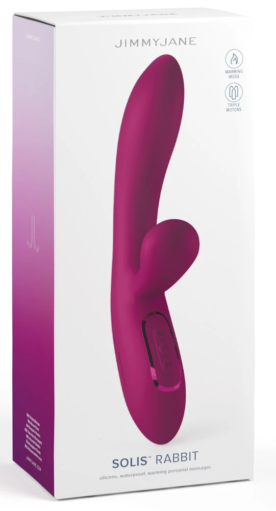 JJ Solis Rabbit, Solis Rabbitvibrator: 3 Motoren, 10 Vibrationsmodi & Wärmefunktion für intensive Dual-Stimulation und höchsten Komfort!