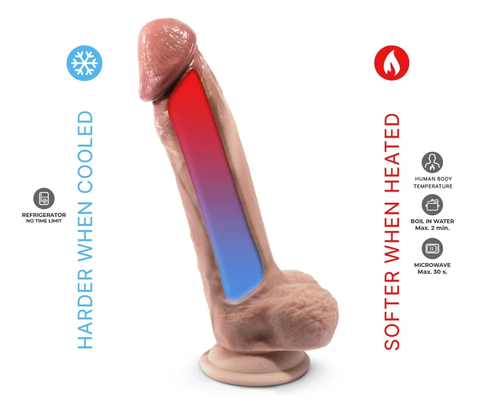 SilexD Premium Model 1 Flesh, Natur pur mit realistischem Kick - biegbarer 9 Zoll SilexD-Dildo mit Saugfuß, fühlbar echt dank Silexpan-Kern und Temperatur-Effekt