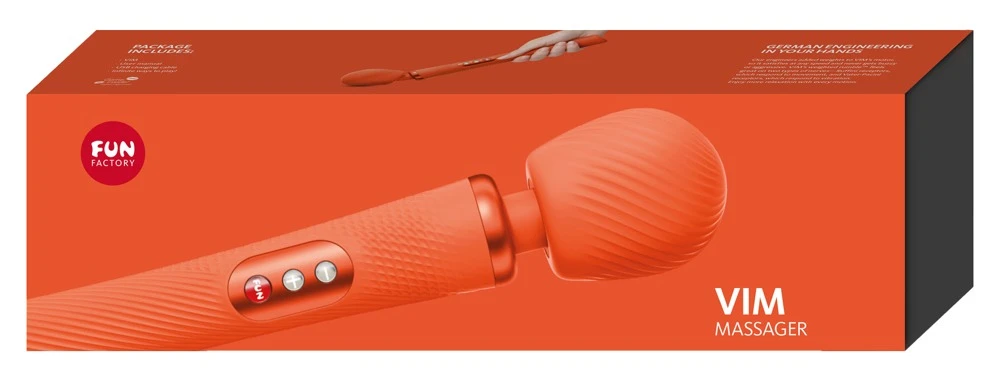 FUN FACTORY Massagestab VIM Wand Massager Made in Germany aufladbares Massagegerät mit 3 verschiedenen Massageprogrammen und Massagekopf