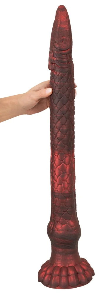 Beasty Cocks The Enormous Eel, Beasty Cocks Enormous Eel Dildo 65,5 cm mit Saugfuß Schlangenfisch-Design Metallic-Optik strukturierter XL Dildo für intensives Vergnügen