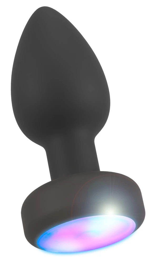 ANOS RC Flashing Butt Plug, RC Flashing Butt Plug with Vibration von ANOS – konischer Analplug mit LED-Lichtshow, 7 Modi und Fernbedienung für leuchtstarke Höhepunkte