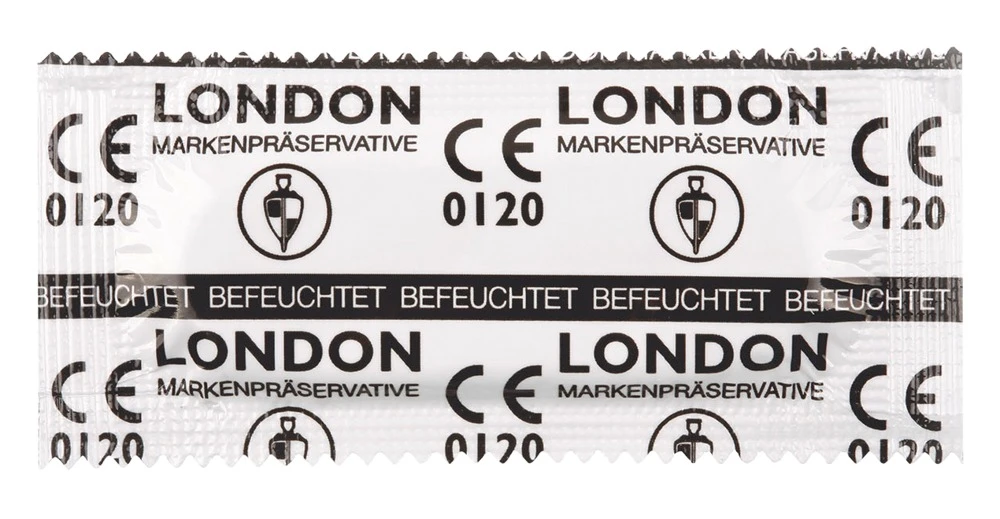 London feucht 1.000er, hauchdünne, transparente LONDON-Kondome mit Silikon-Gleitfilm reguläre Passform, einzeln verpackt im Vorratsbeutel