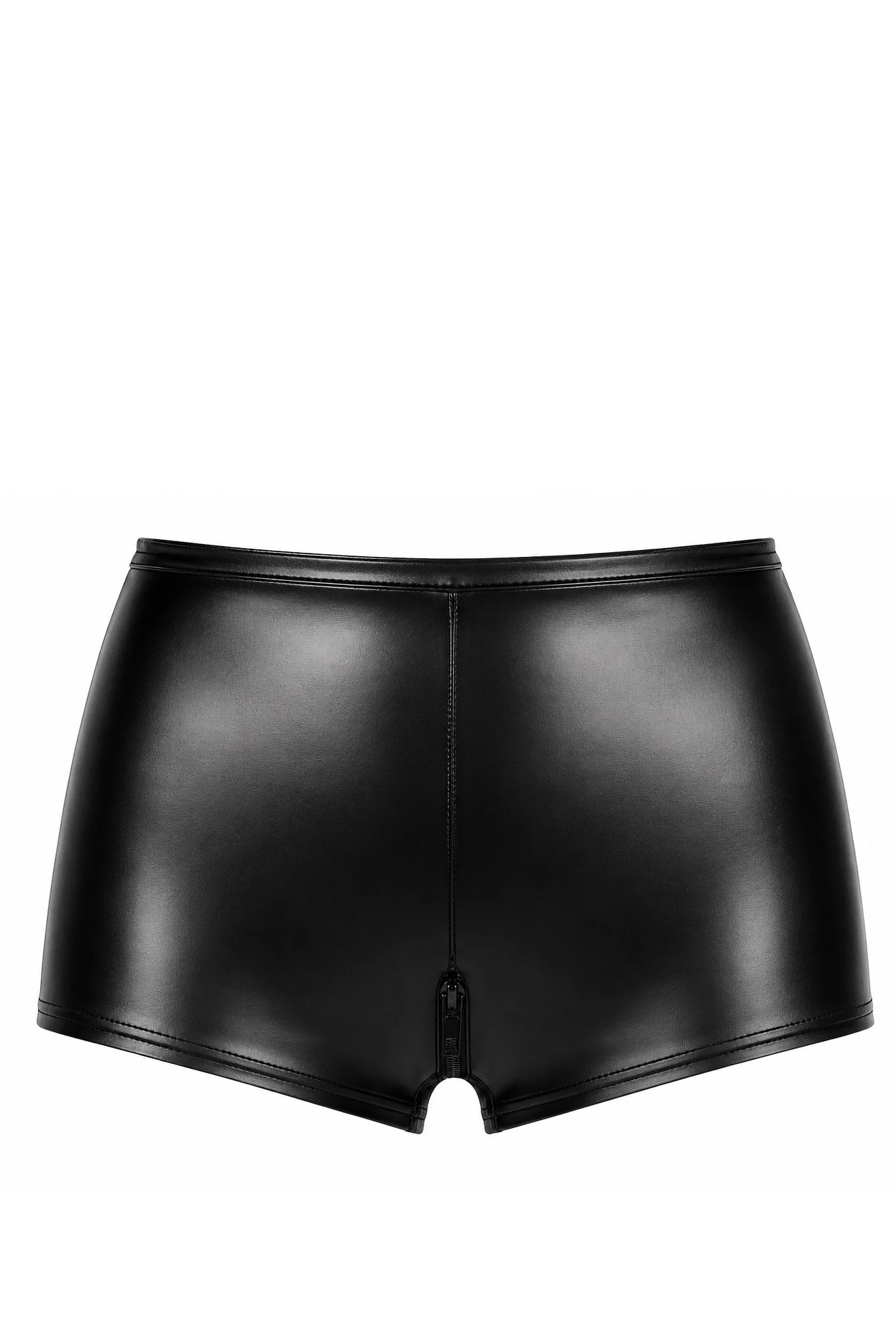 High-Waist-Shorts aus Powerwetlook - Noir Handmade F411 Do not Disturb - sexy in Schwarz mit aufregender Schnürung hinten