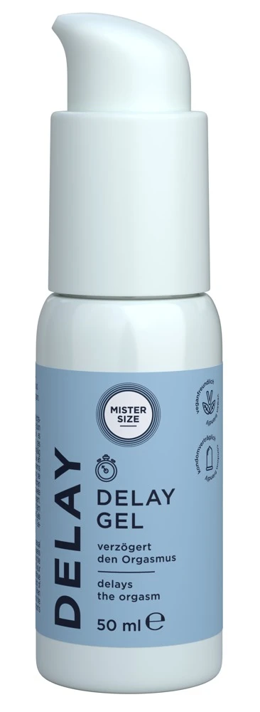 Mister Size Delay Gel 50 ml, Mister Size Delay Gel für Männer mit Nelkenöl und kühlendem Effekt zur natürlichen Verzögerung und intensiverem Liebesspiel