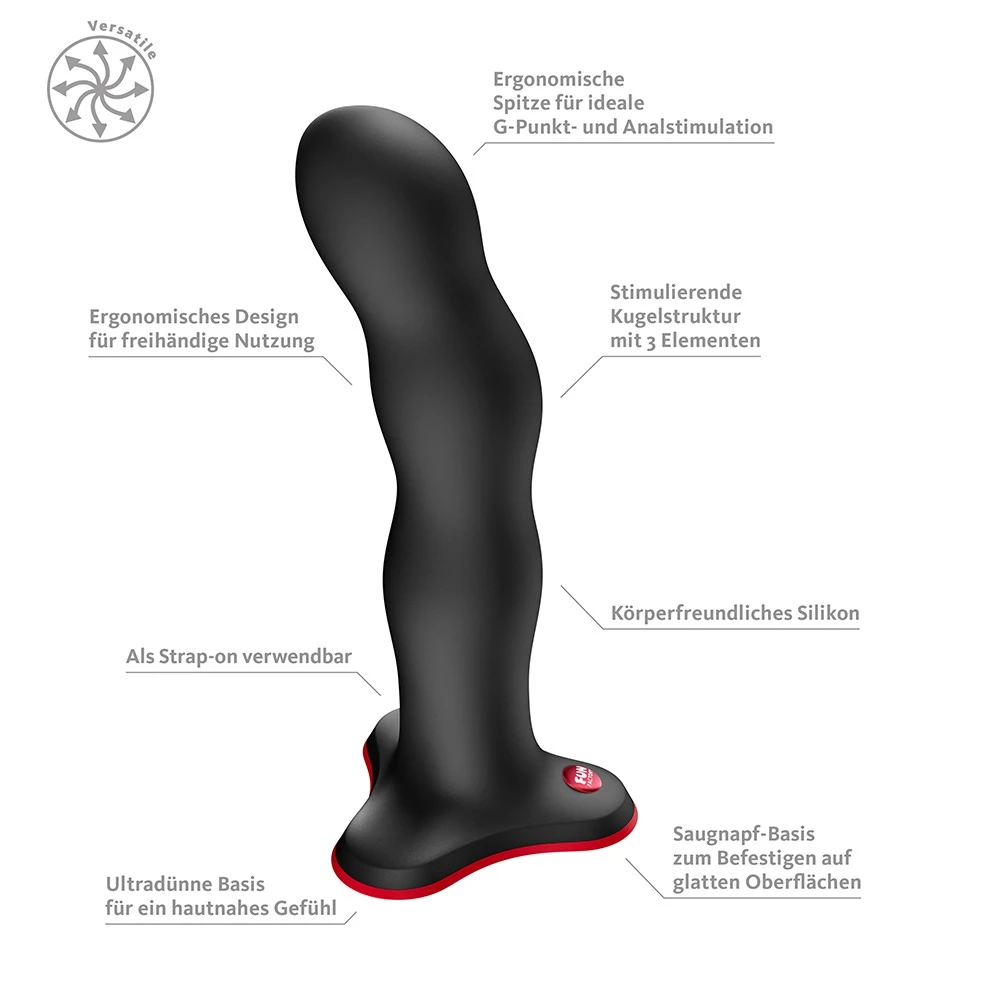 Bouncer, Flexibler Dildo mit Saugfuß, 3 Kugelgewichte, G-Punkt & Prostata-Stimulation, dynamische Schwingungen, anal sicher
