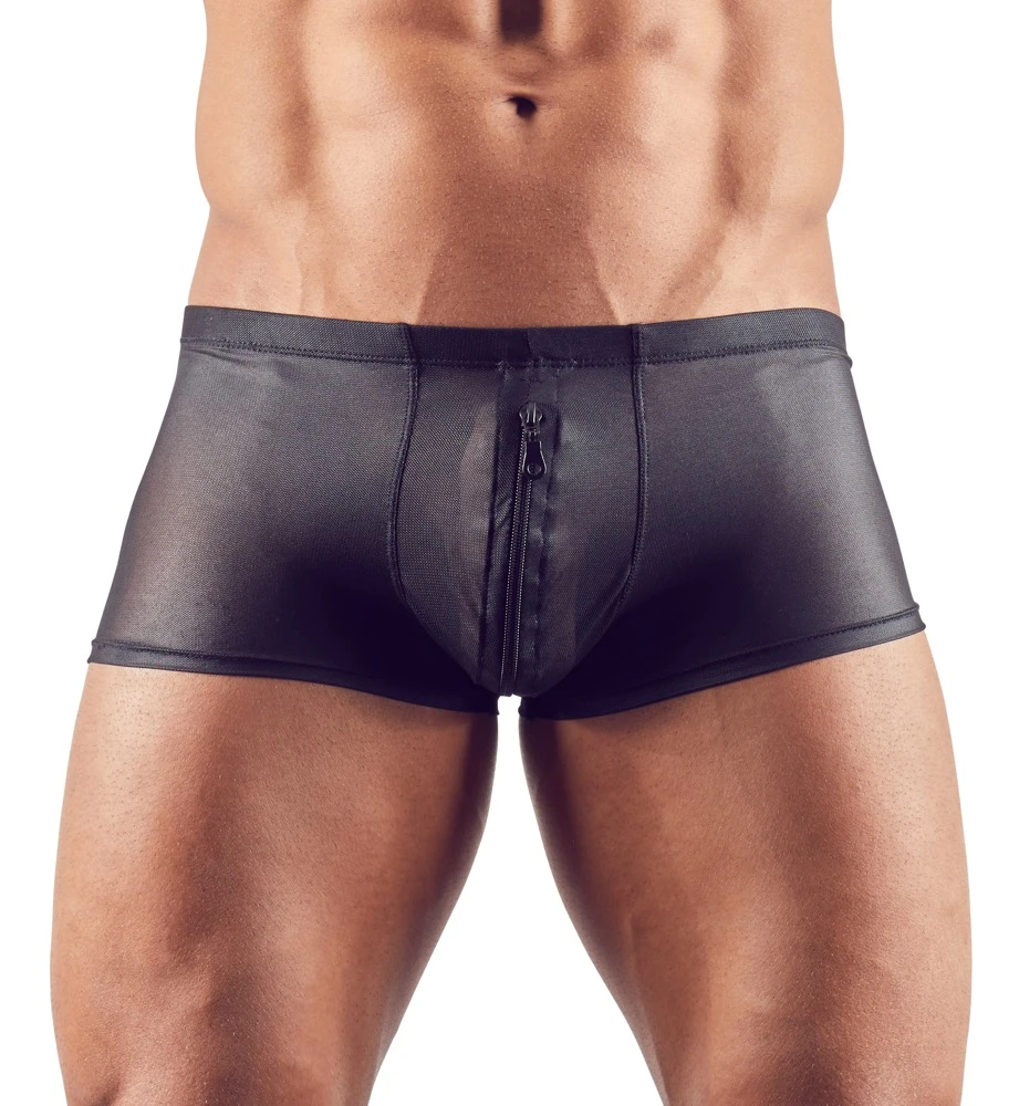 Klassische Pants von Svenjoyment mit unterlegtem Reißverschluss im Beutel. Leicht glänzend und im semitransparenten Look.