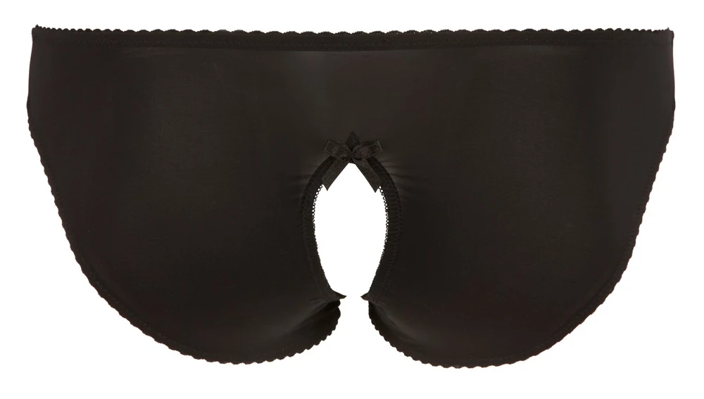 Cottelli CURVES Slip ouvert mit verführerischem Spitzeneinsatz, offen im Schritt für kurvige Frauen, die ihre sinnliche Seite selbstbewusst zeigen