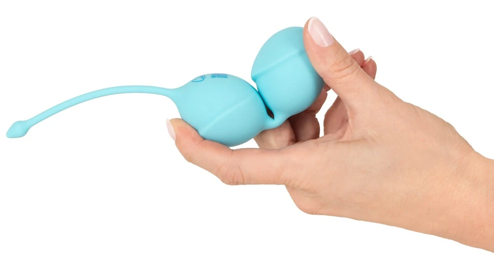 Cuties Love Balls Blue, Double Love Ball Liebeskugel-Duo für effektives Beckenboden-Training mit schwingenden Innenkugeln 91 g himmelblau Cuties