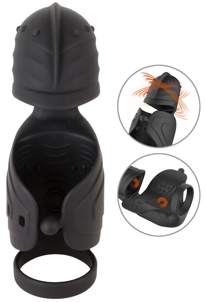 Rebel Cock Vibrator w Glans St, Rebel Masturbator mit Eichel-Stimulator – erotischer Cock Vibrator mit 10 Vibrations- & Bewegungsmodi für intensive Höhepunkte