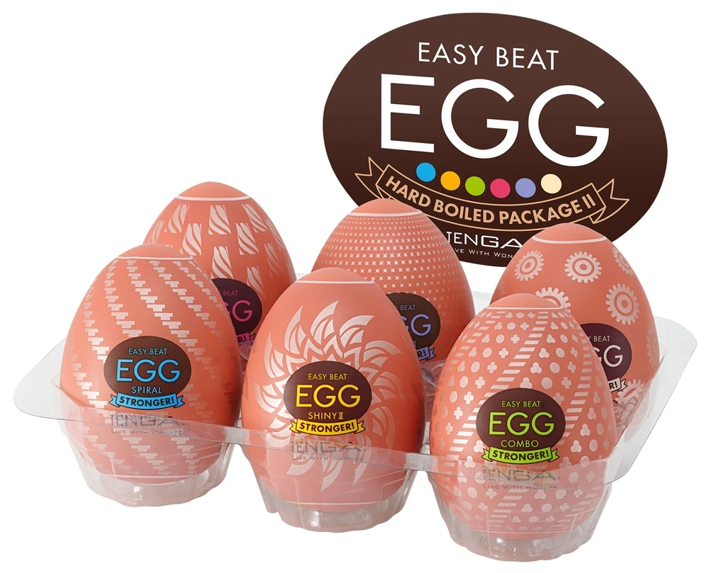 Tenga Egg HB Package II 6er, 6 x Handjob-Spaß im Ei Intensiv reizende Masturbatoren mit Gleitgel für besonders starke Empfindungen