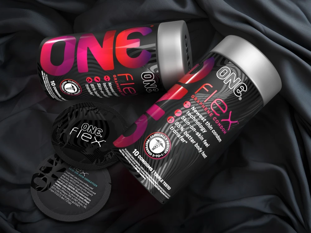 ONE Flex 10er, ONE Flex Graphen Kondome ultradünn – Ultraweiches Sensatex-Latex mit Premium-Gleitmittel, 85% mehr Körperwärme für intensives Hautgefühl