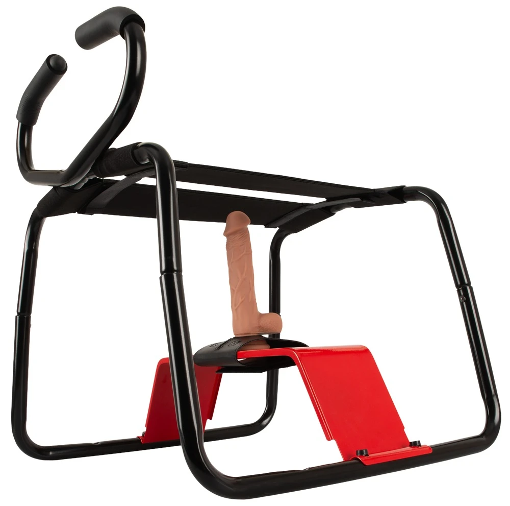 The Banger Sex Stool, Erotischer Sexhocker mit Naturdildo, Haltegriffen und Federkomfort für intensive Reitspiele und sichere Positionen allein oder zu zweit
