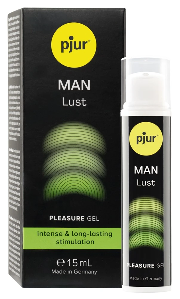 pjur MAN Lust 15 ml, pjur MAN Lust Pleasure Gel – wasserbasiertes Stimulationsgel mit Parakresse für prickelnde, intensive Lustmomente und gesteigertes männliches Empfinden bis zu 15 Minuten