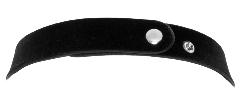 Choker Halsband mit Metallherz in tiefschwarzer Mattoptik Soft Touch, 4 cm breit, verstellbar mit Druckknöpfen, von Obsessive