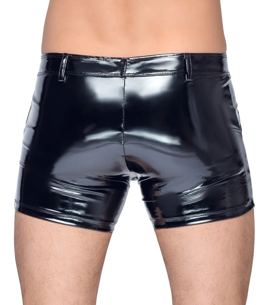 Klassische schwarze Pants von Black Level aus längs- und querelastischem 4-Wege-Stretch-Lack für eine körpernahe knackige Passform.