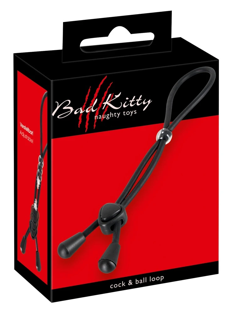 Der Cock Ring von Bad Kitty verbindet einen Hodenring und 3 Penisringe mit einem geriffelten Verbindungssteg.