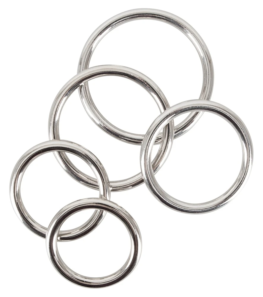 5-teiliges Penis-/Hodenring-Set Professional von Bad Kitty für eine starke männliche Performance mit aufregender Optik.