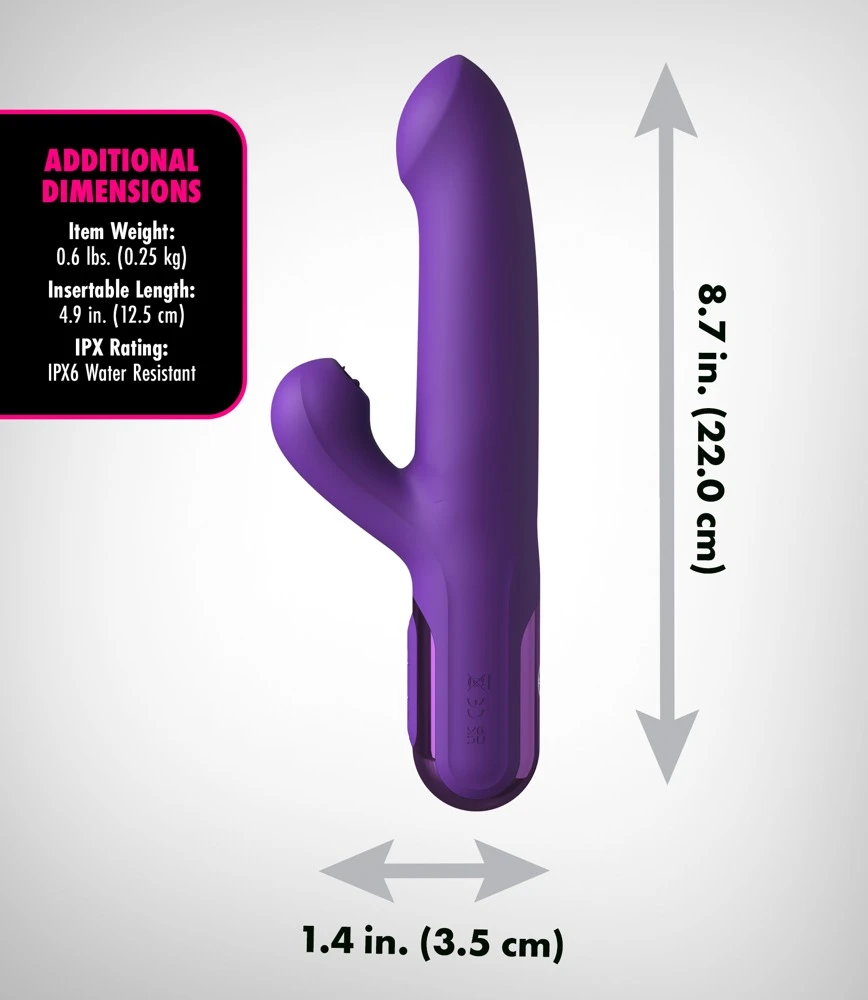 FFH Super SoniX Thruster Purpl, Rabbitvibrator mit Stoß-Funktion, Vibro-Zungen für Klitoris, 3 Motoren, 700 Stöße/Min, 7 Modi, Silikon, Tastensperre