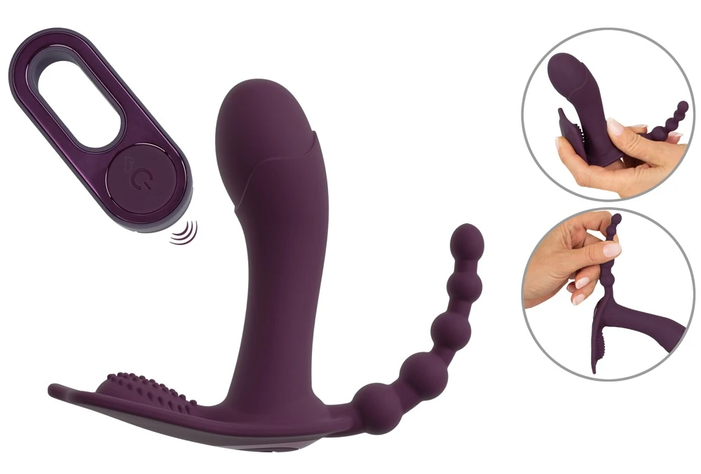 beau coeur Ariva Panty Vibrato, ARIVA RC Panty Triple Vibrator mit 3 Power-Motoren für vaginale, klitorale und anale Stimulation – diskret im Slip tragbar mit 10 m Fernbedienung