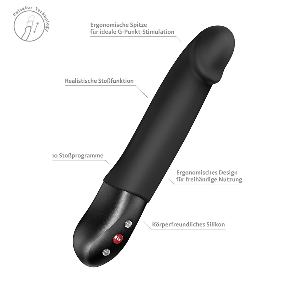 Stronic Real Black, Smarter G-Punkt-Vibrator STRONIC REAL mit pulsierender Stoßfunktion, 10 Modi, kräftig, ausfüllend, präzise G-Zonen Stimulation