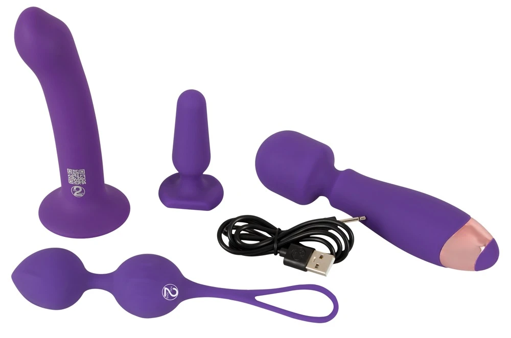 Magic shiver Feminine Women Love Toy Starter Set Feminine 4-teilig mit Dildo Analplug Liebeskugeln und Massagestab aus softem Silikon von Magic Shiver