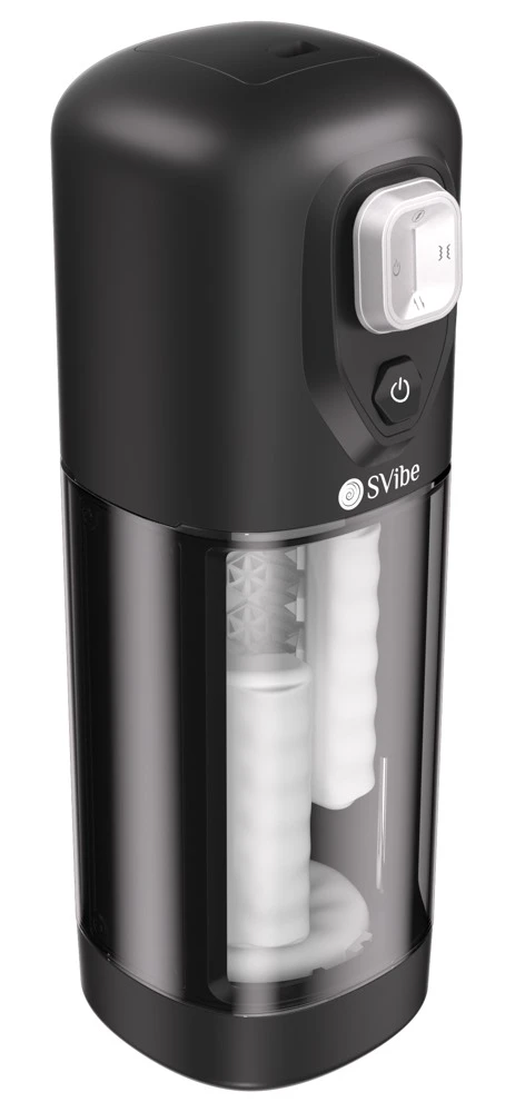 SVibe Ikon VOLT Masturbator, IKON VOLT Masturbator mit automatischem Handjob, 9 Vibrations- und 6 Reibemodi, Wärmefunktion und diskretem Design