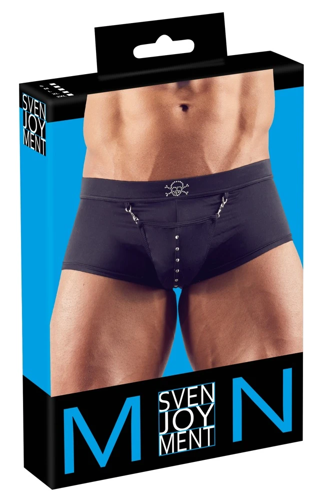 Figurbetonte Piraten-Pants mit Beutel und Karabinerhaken in schwarz.