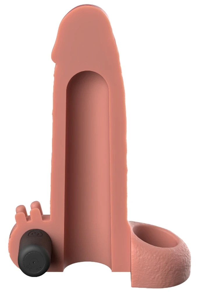 FXT Vibr. Real Feel 2in. Light, Vibrations-Penishülle mit Hodenring verlängert 5,1 cm verdickt 33% Fantasy X-tensions