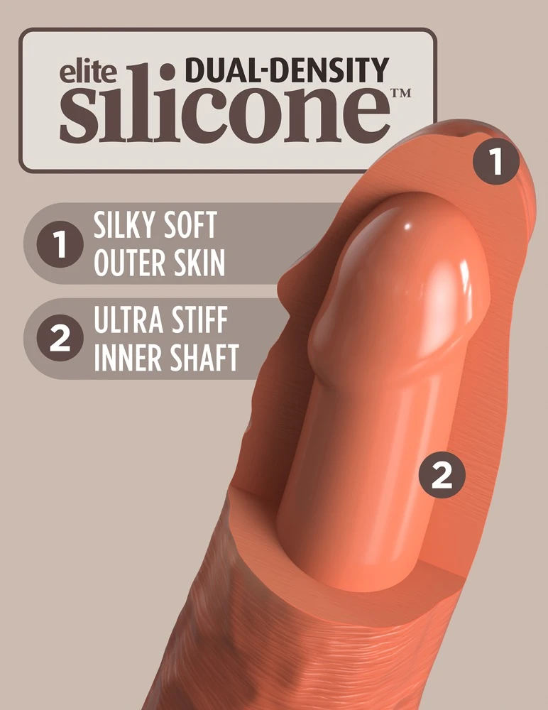 KCE 8 Zolle DD Vibrating Cock, Besser als echt: Weiche Haut, harter Kern und kraftvolle Vibration!