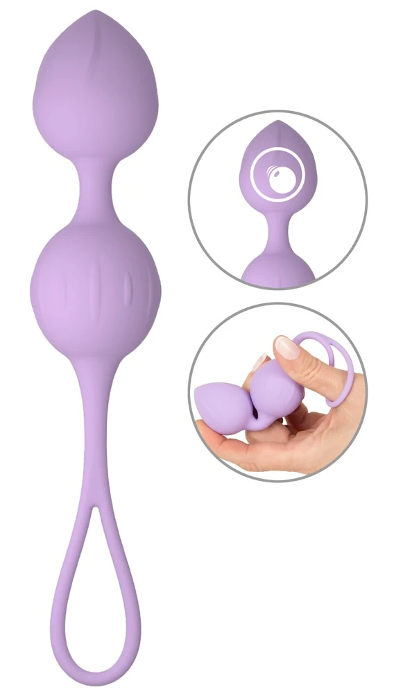 Cuties Love Balls Purple, Double Love Balls Liebeskugeln für Beckenboden-Training mit schwingenden Innenkugeln diskret laufleise 68 g Intimtrainer Cuties