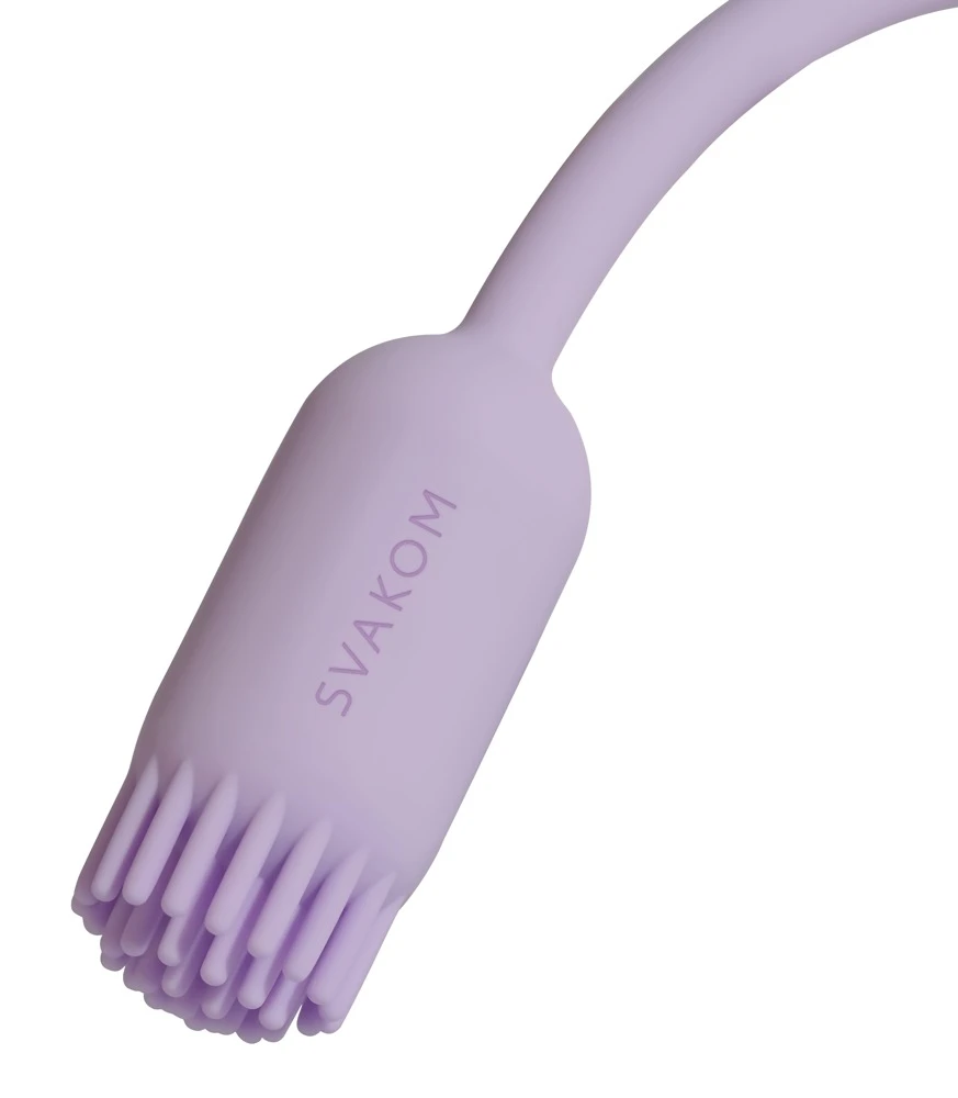 Svakom Plume Pastel Lilac, SVAKOM Vibro-Ei mit Bürstchen-Appsteuerung für prickelndes Solo-Spiel & sinnliche Paarmome