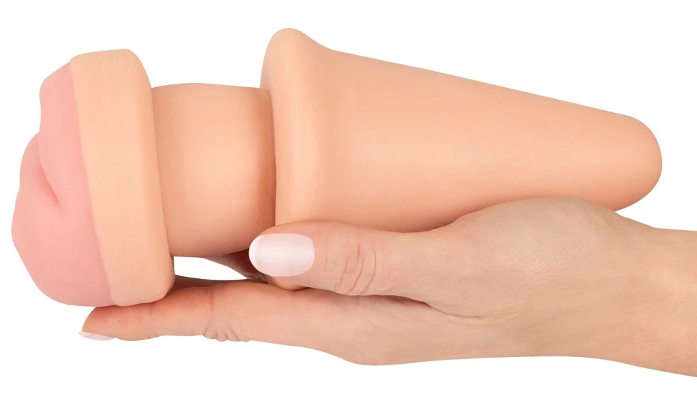 Nature Skin Butt Plug & Extens, Gefühlsechter 2in1 Analplug mit Penisverlängerung für intensiven Lustkick – hautähnlich, dehnbar und perfekt für sinnliches Wetlook- & Netz-Play