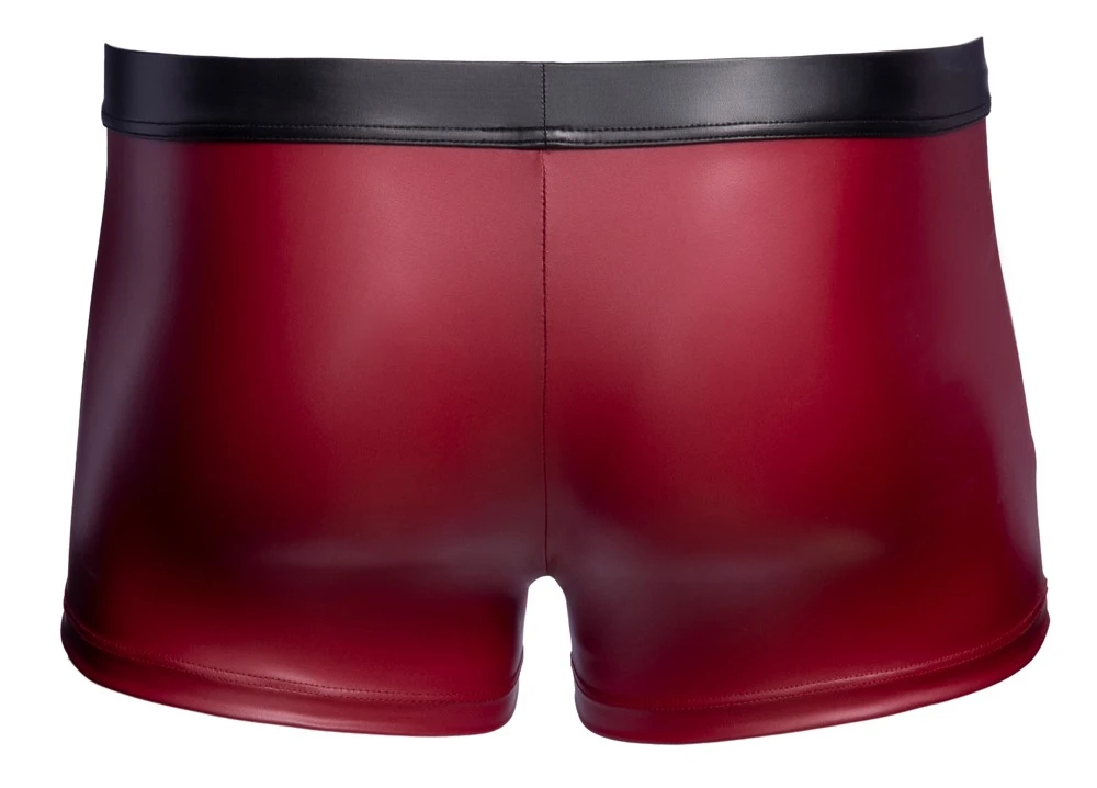 Herren Pants, Pants von NEK im roten Mattlook mit schwarzen Kontrastdetails und seitlichen Netz-Einsätzen, Druckknopfleiste im Beutel und silberfarbenen Nieten für einen markanten Auftritt