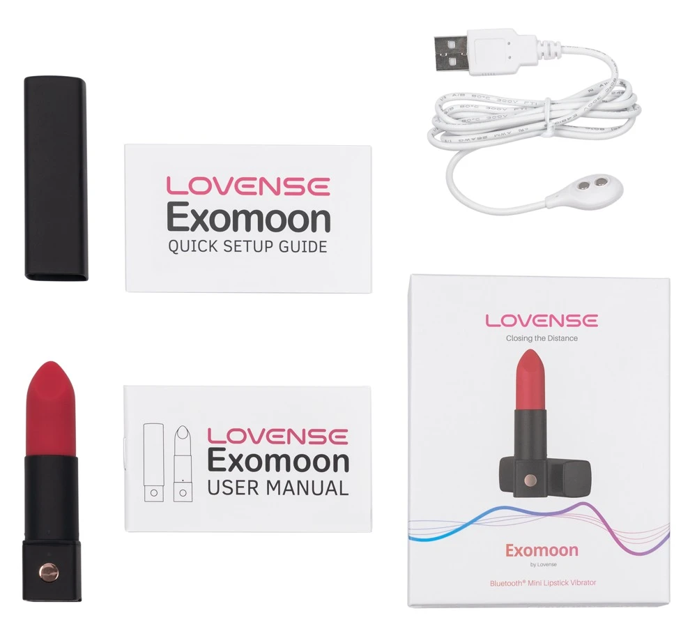 Exomoon, Lovense Exomoon Bluetooth Lipstick Vibrator Mini Vibrator wasserdicht App steuerbar leise starke Vibrationen Lippenstift Design