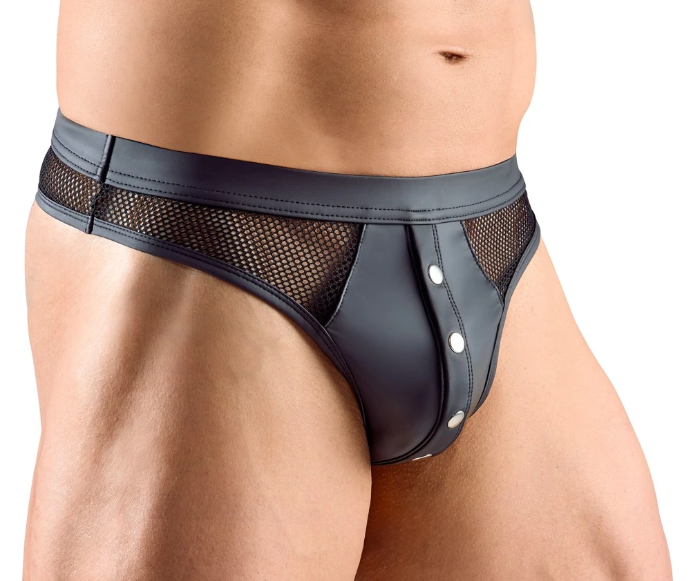 Schwarzer knackiger Riostring von Svenjoyment mit bezogenem Bundgummi. Im elastischen Material-Mix. Schwarzer knackiger Riostring von Svenjoyment mit bezogenem Bundgummi. Im elastischen Material-Mix.