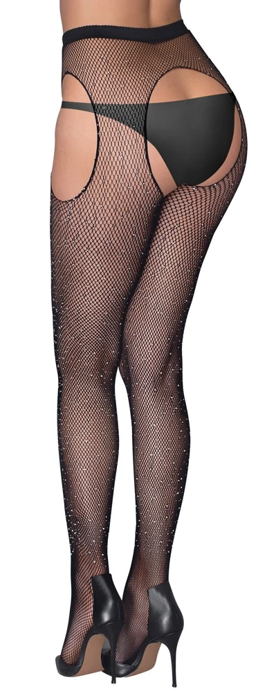 Cottelli Glamouröse Netz-Strumpfhose: Glitzernder Auftritt mit verführerischen Cut-outs
