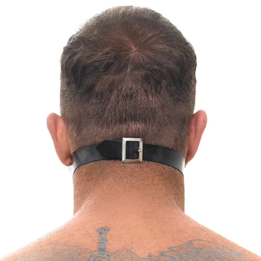 Latex-Knebelmaske mit Hohlknebel & Mundrohr – Kinky BDSM Fetisch-Maske mit verstellbarem Kopfriemen für intensive Rollenspiele – LateX