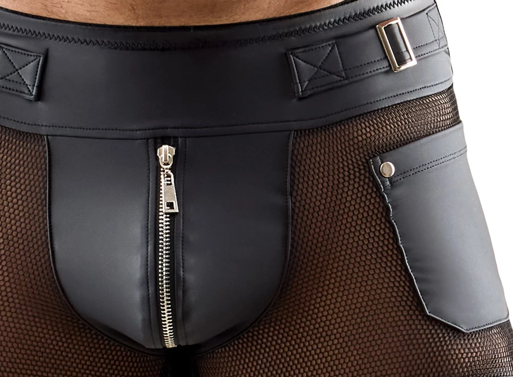 Herren Pants, Svenjoyment Mattlook Pants mit Netz-Einsätzen, Reißverschluss im Beutel und Taschen für markanten maskulinen Style